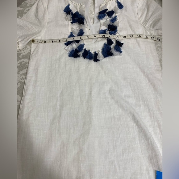 Loveriche for Anthropologie white dress with tassels size S - Picture 3 of 7